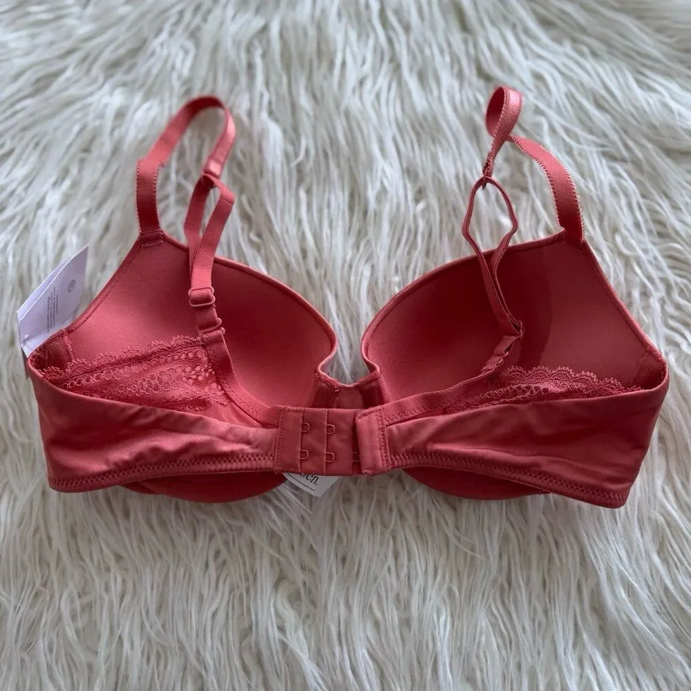 Auden Daydream Demi Coverage Light Lift T-shirt Bra Faded Rose Size 32C
